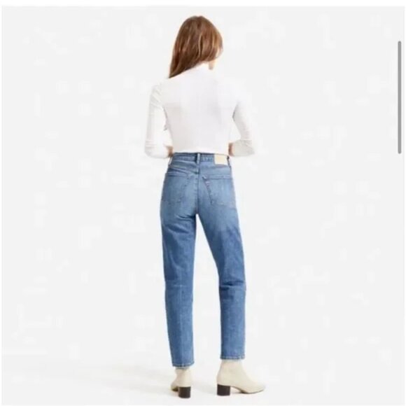 Everlane High Waist Strait Jeans, Medium Blue, Size 29 Regular - Picture 3 of 15